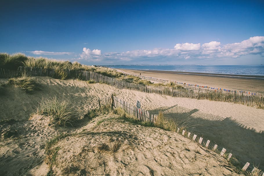 playa, costa, dunas de arena, Kent, Inglaterra, naturaleza, océano, arena, mar, paisaje