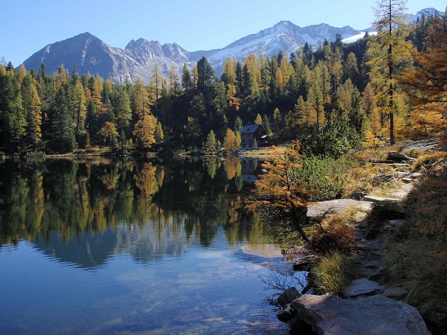 Gastein, Bad Gastein, Austria, montañas, lago, senderismo, otoño, día de ensueño, bosque, agua