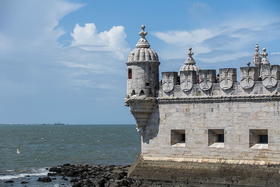 Torre de Belém, Belém, Lisboa, Portugal, locais de interesse, fortaleza, historicamente, arquitetura, tejo, céu