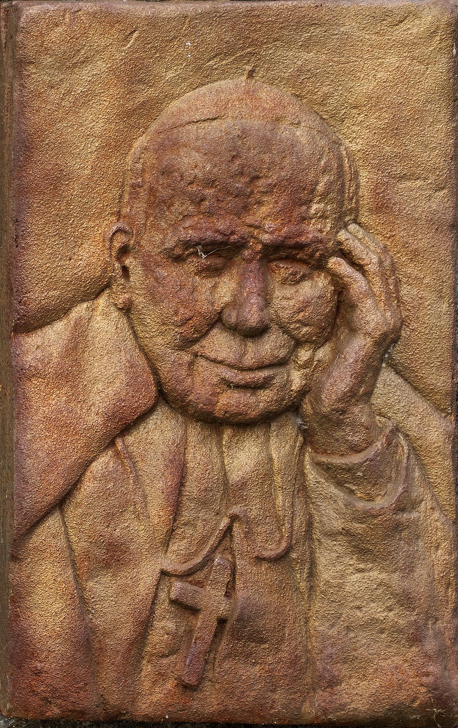 relief, tile, portrait, pope, john paul, karol józef wojtyła, the polish pope, art and craft, sculpture, representation