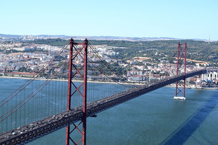 portugal, lisbon, bridge, lisboa, city, architecture, built structure, connection, transportation, water