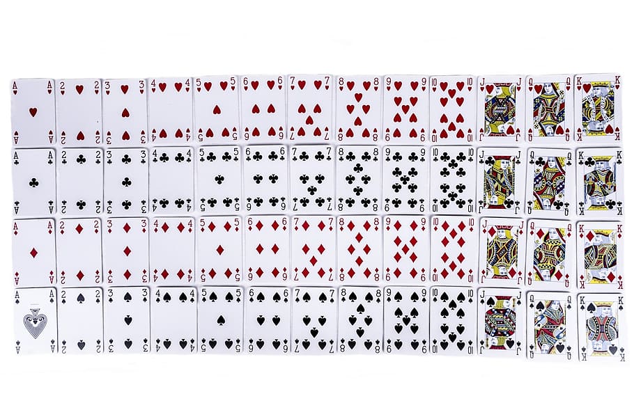 playing card set, cards, play, deck, poker, game, casino, four, player, gamble