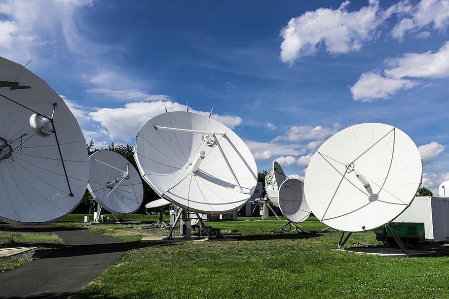 closeup, white, parabolic antenna, satellite, technology, radio, antenna, communication, antenna mast, watch tv