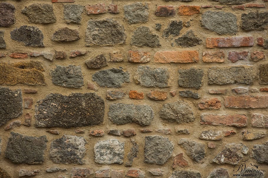 벽돌, 벽, 오래된 벽, 조직, 도시의, 벽토, 역사, 건물, 중세, 돌