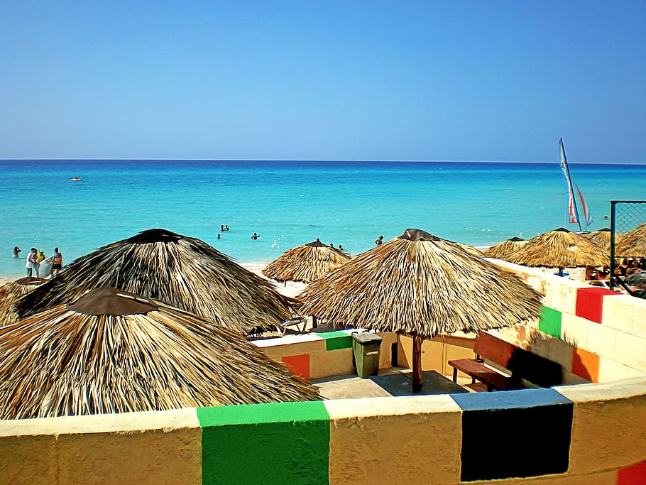 marrón, nipahuts, playa, Varadero, Cuba, turismo, mar, vacaciones, clima tropical, arena