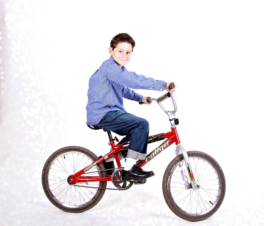 niño montando bicicleta, niño, bicicleta, feliz, diversión, ciclismo, caucásico, etnia, deporte, personas
