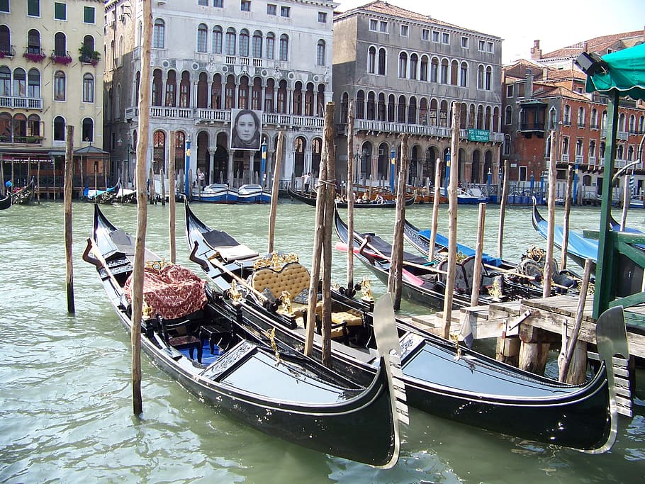 Venesia, Italia, Gondola, Eropa, Perjalanan, kanal, Venesia - Italia, Kapal Bahari, Tempat terkenal, Budaya Italia