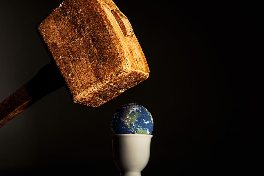 earth, top, white, cup, brown, mallet illustration, only a 3-minute earth, planet, climate, climate protection