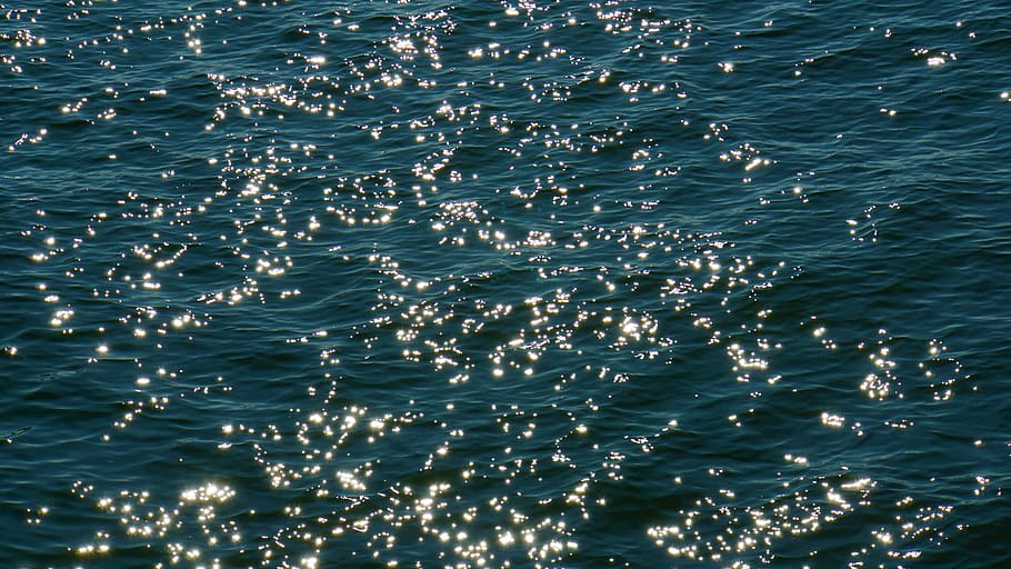 background, pattern, surface, water, glitter, reflection, sunlight, wave, evening sun, lake constance