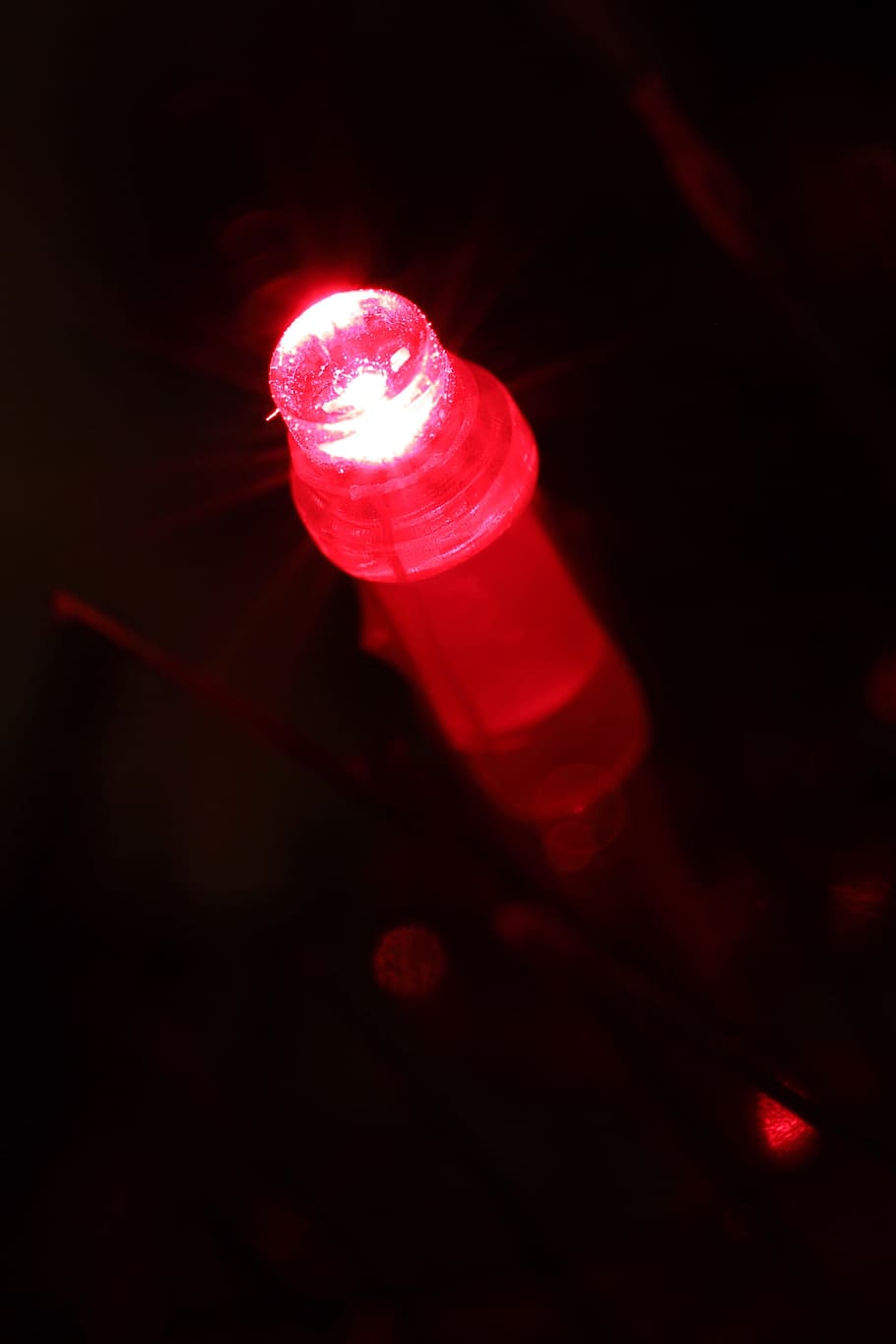電球, 装飾, ダイオード, 電気, 発光, ランプ, LED, 光, 低, 赤