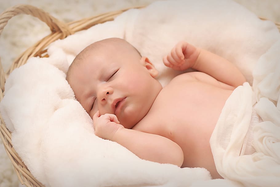 아기 수면, 신생아, 아기, 발, 바구니, 어린, 섬세한, 발가락, 작은, 어린이