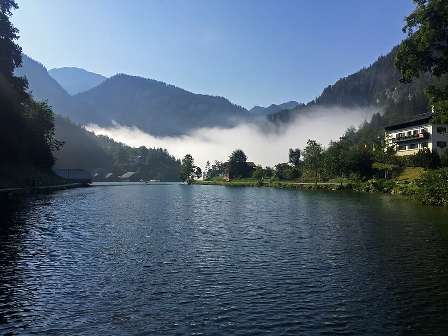 berchtesgaden, bavaria, vacations, lake, landscape, nature, alpine, water, mountains, national park