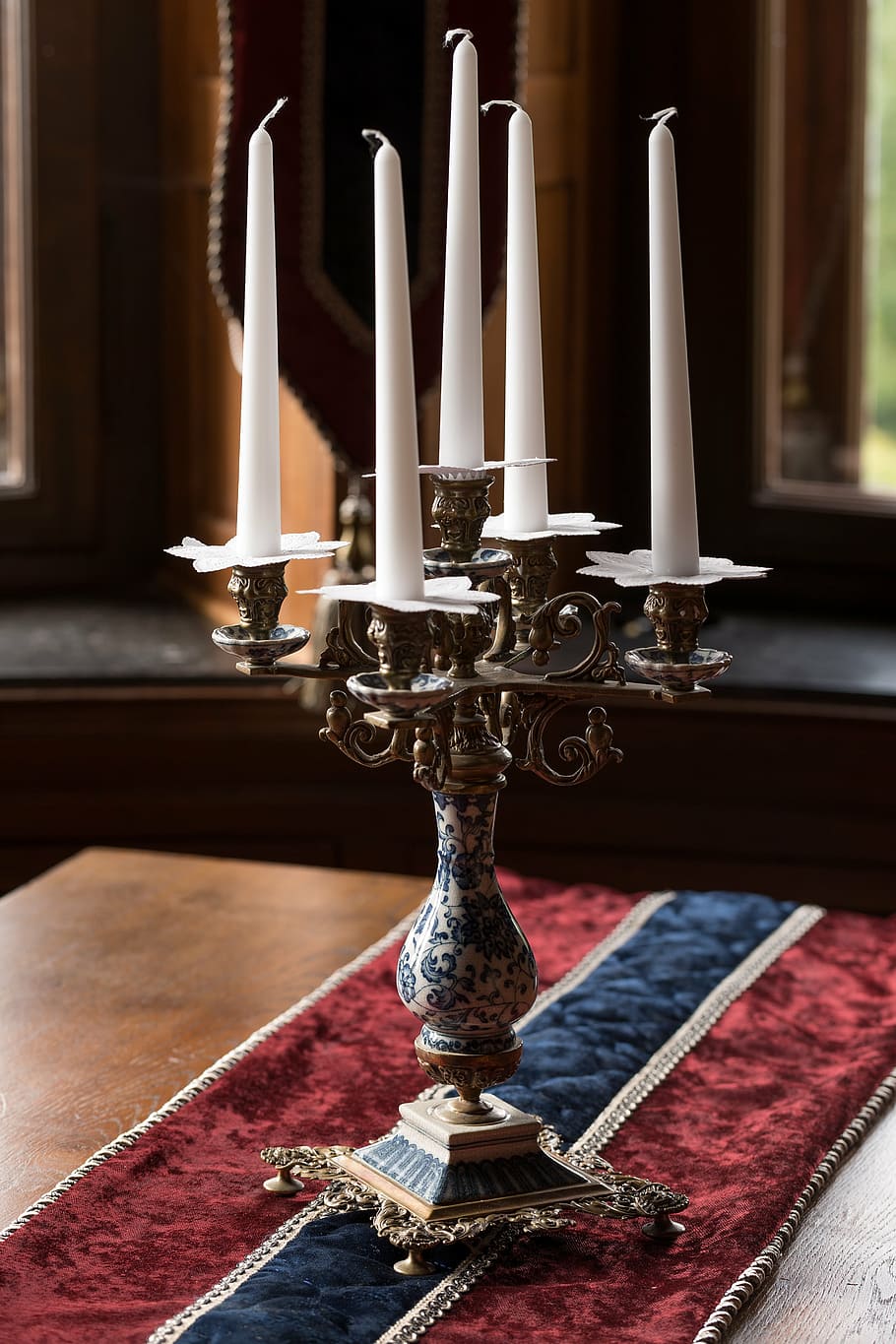 candelabra, candles, decoration, old, antique, elegant, interior, classical, candlestick holder, indoors