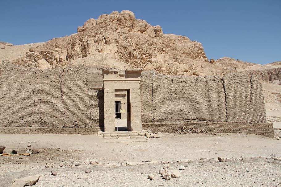 Templo, Vila, Trabalhadores, deserto, ruína antiga, Egito, arquitetura e edifícios, locais de viagem, arquitetura, lugar famoso
