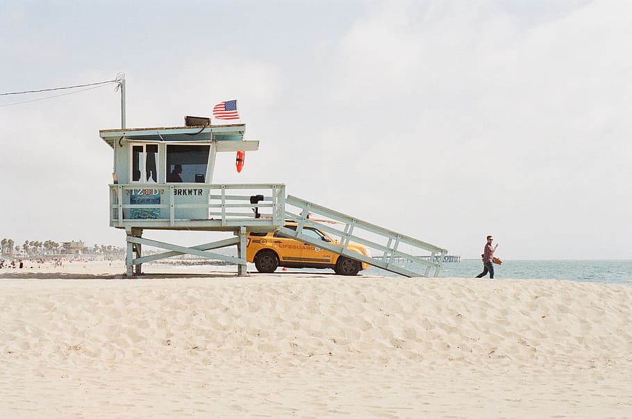 lifeguard house, seashore, lifeguard, tower, beach, sand, coast, guard, watch, summer