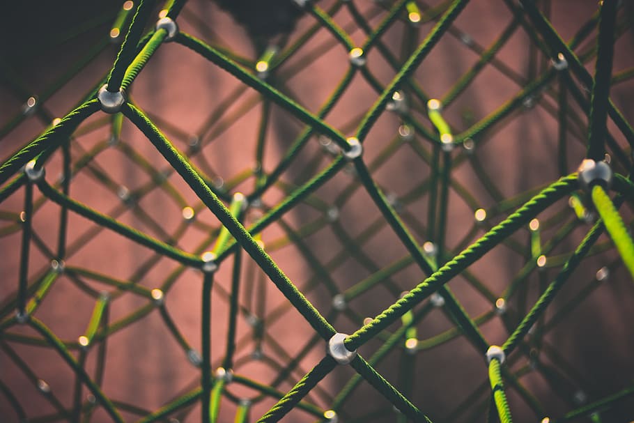 closeup, photography, green, ropes, network, networking, rope, connection, net, netting