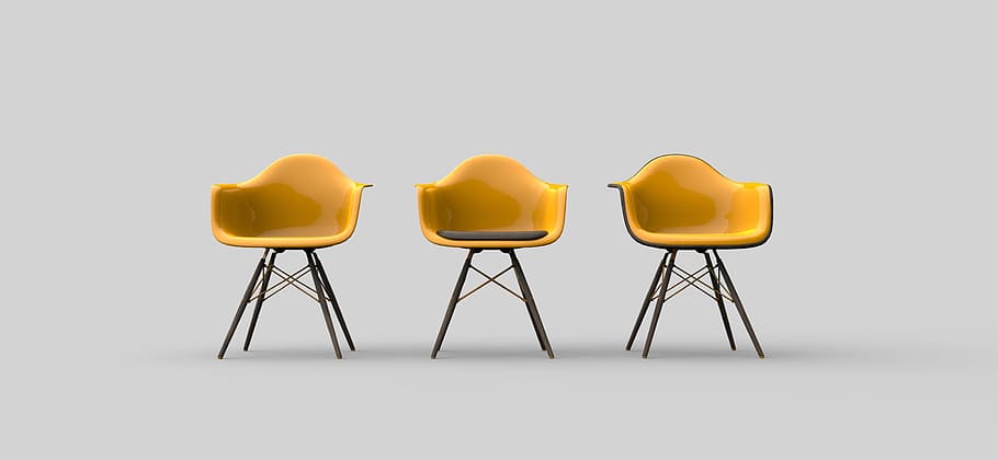 Architecture, Cgi, Render, yellow, chair, shadow, white background, day, seat, indoors