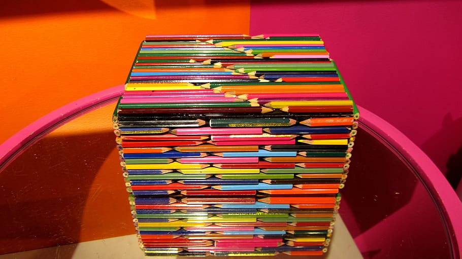 box, colored pencils, art, pens, colored pencil, multi Colored, education, pencil, large group of objects, indoors