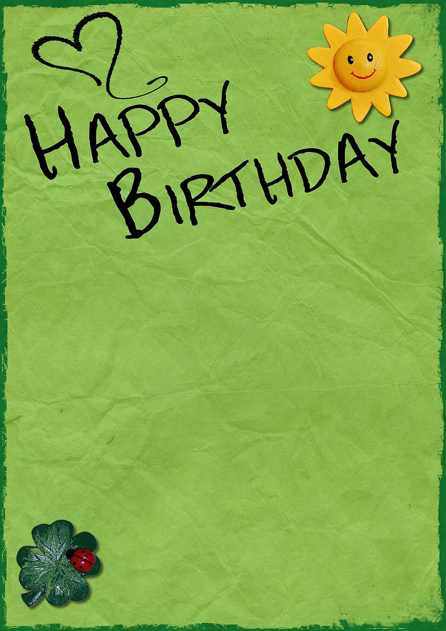 happy, birthday text, birthday, background, birthday card, happy birthday, green, vintage, greeting, sun
