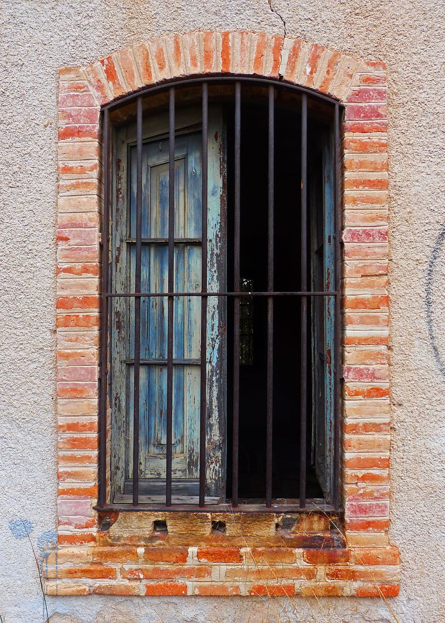 window, bricks, abandoned, balusters, architecture, old, building exterior, built structure, building, day
