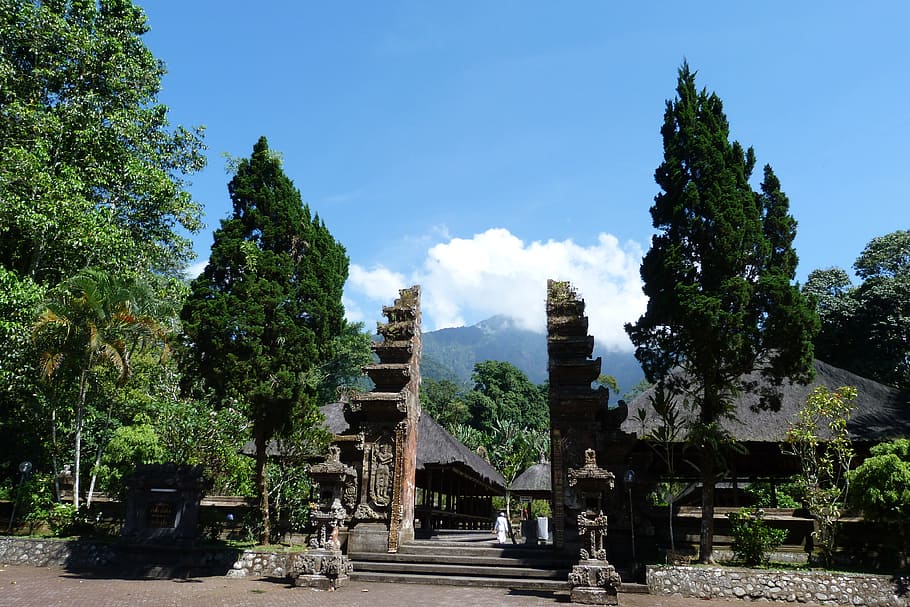 temple, bali, indonesia, travel, religion, hinduism, temple complexes, panorama, tree, plant
