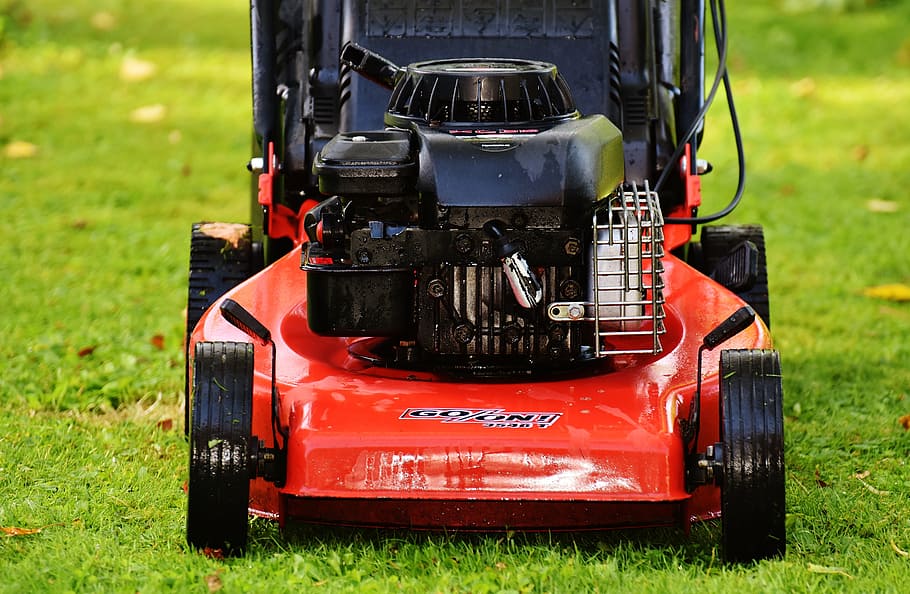 lawn mower, gardening, mow, cut grass, grass surface, garden, lawn mowing, technology, cut, rush