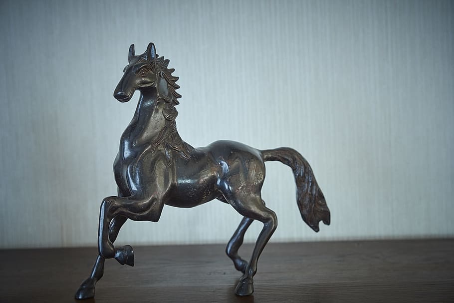 Statue, Horse, Bronze, animal, wood - Material, antique, animal representation, indoors, museum, representation