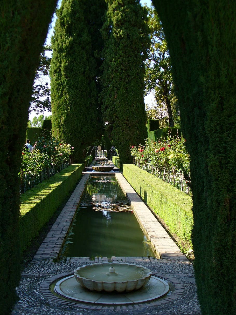 Andalusia, Alhambra, Granada, Spain, granada, spain, architecture, garden, moorish, building, places of interest