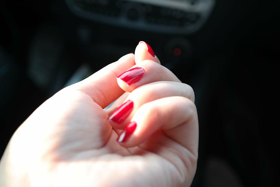 женщина, рука, красный, маникюр, лак для ногтей, ногти, мода, человеческая рука, часть человеческого тела, один человек