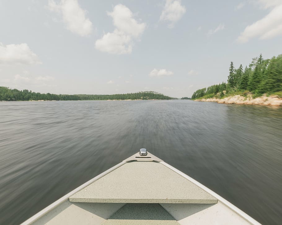 fotografía timelapse, barco, blanco, cuerpo, agua, durante el día, canoa, lago, río, paisaje