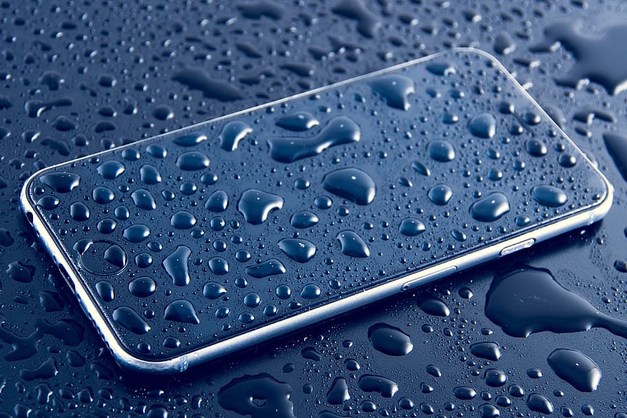 mobile, iphone smartphone, water, drops, Wet, iPhone, smartphone, technology, business, office