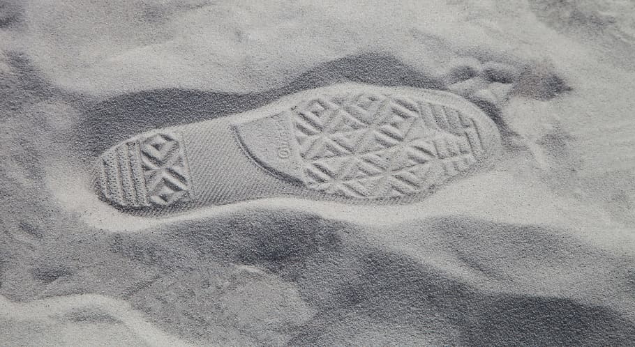 sand, footprint, foot step, footprints, beach, print, footsteps, nature, text, high angle view