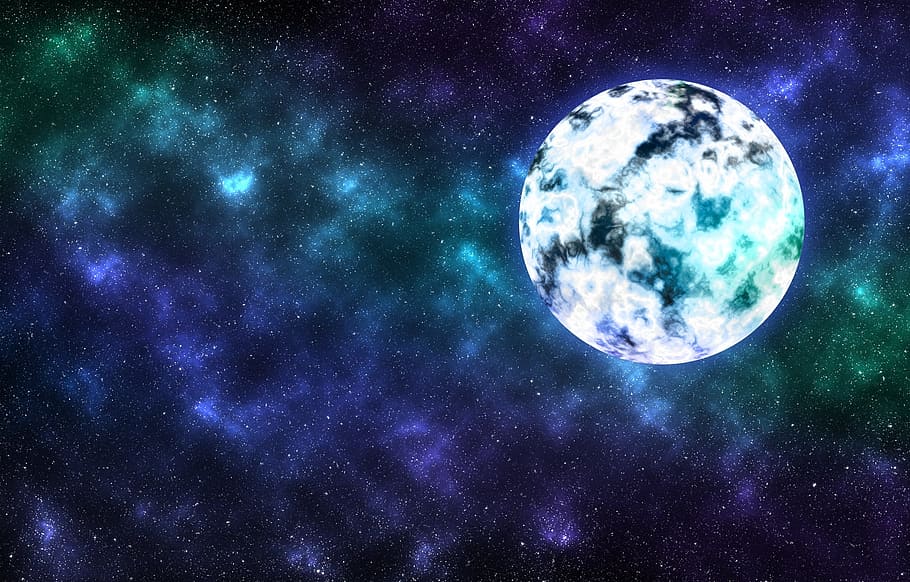 white, green, moon, Universe, Planet, star, star - space, astronomy, space, planet - space