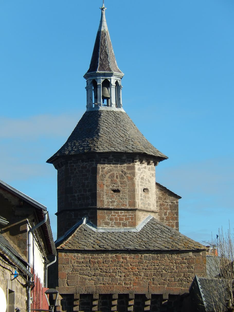 village, besse, auvergne, bell, the tower, built structure, architecture, sky, building exterior, building