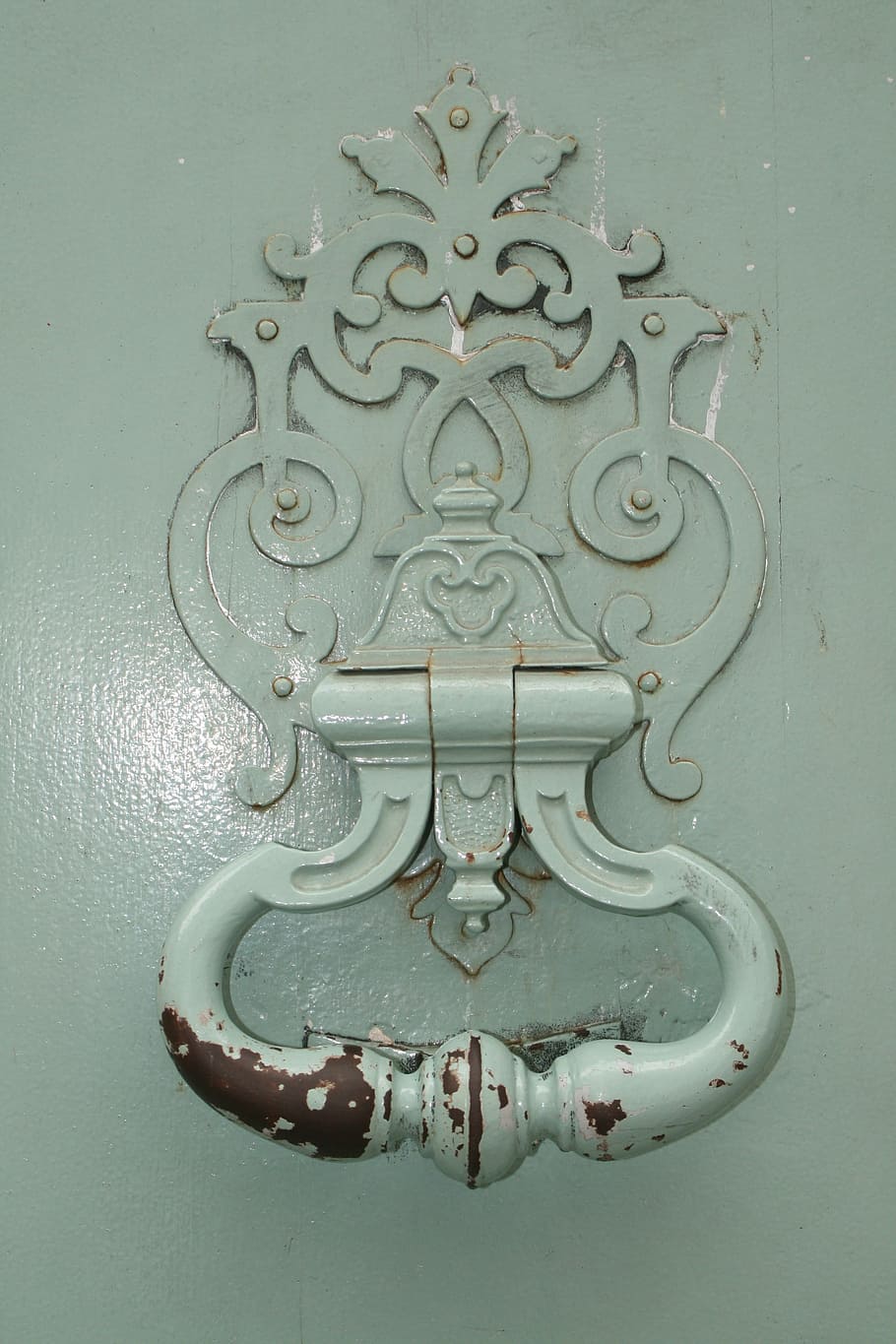 door knocker, old, vintage, metal, antique, door, entrance, close-up, design, pattern