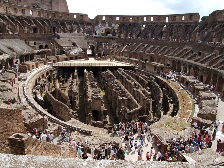 colosseum, rome, Colosseum, Rome, Roman Coliseum, gladiators, italy, arena, large group of people, architecture, day