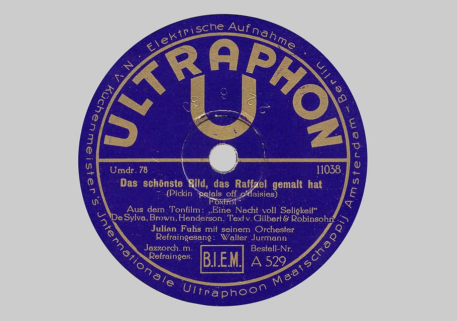 Shellac, Disc, 78Rpm, Label, shellac disc, ultraphon, tinge, plate label, 1930, 1920