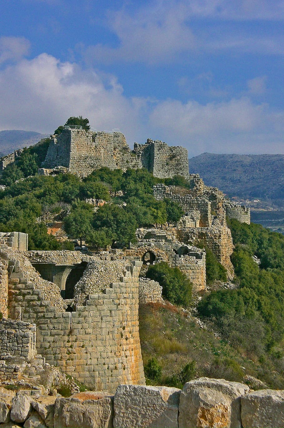 fortaleza namrood, norte de israel, arqueologia, fortaleza, castelo, arquitetura, passado, história, céu, estrutura construída