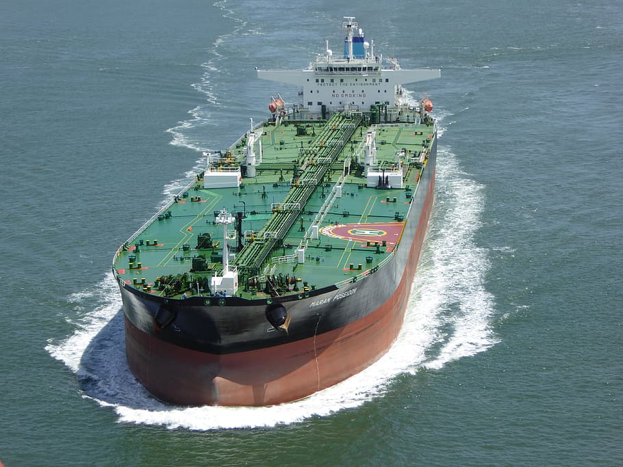 negro, verde, transportista de carga, cuerpo, agua, petrolero, barco, mar, embarcación náutica, transporte