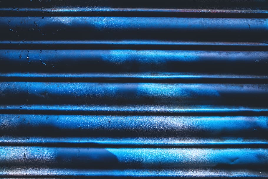 青, 金属, クローズアップショット, 青い金属, テクスチャ, 背景, 抽象, パターン, 鋼, 壁-建物の特徴