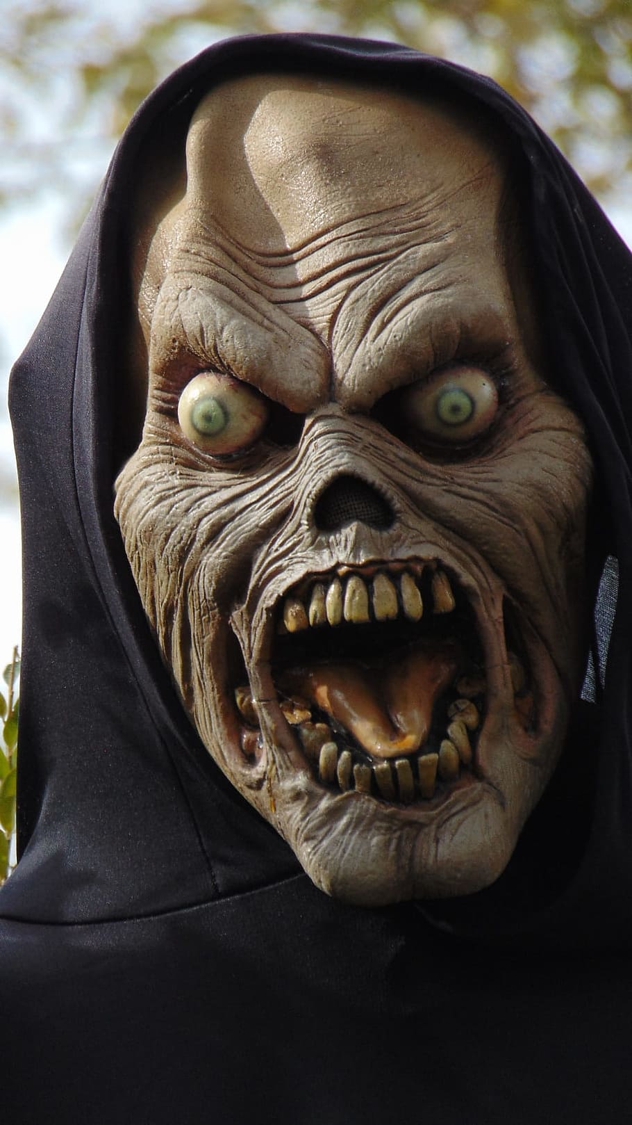 лицо зомби, открытый, маска для рта, маска на Хэллоуин, костюм, хэллоуин, маска, пугающий, лицо, страшно