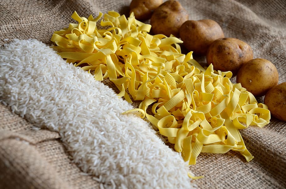 rice grains, noodles, rice, potatoes, food, eat, staple food, pasta, italian food, indoors