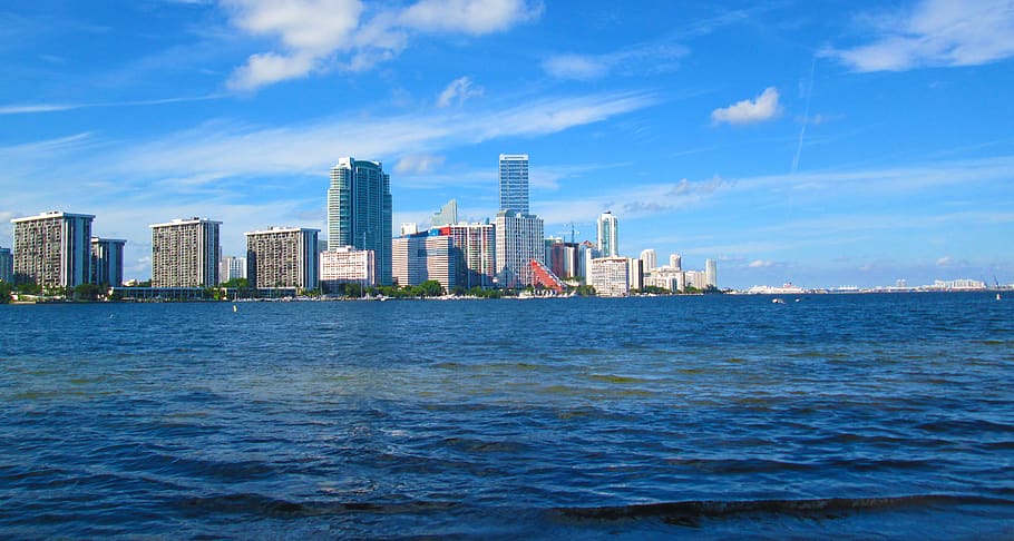 miami, downtown, florida, cityscape, biscayne, architecture, water, waterfront, built structure, building exterior