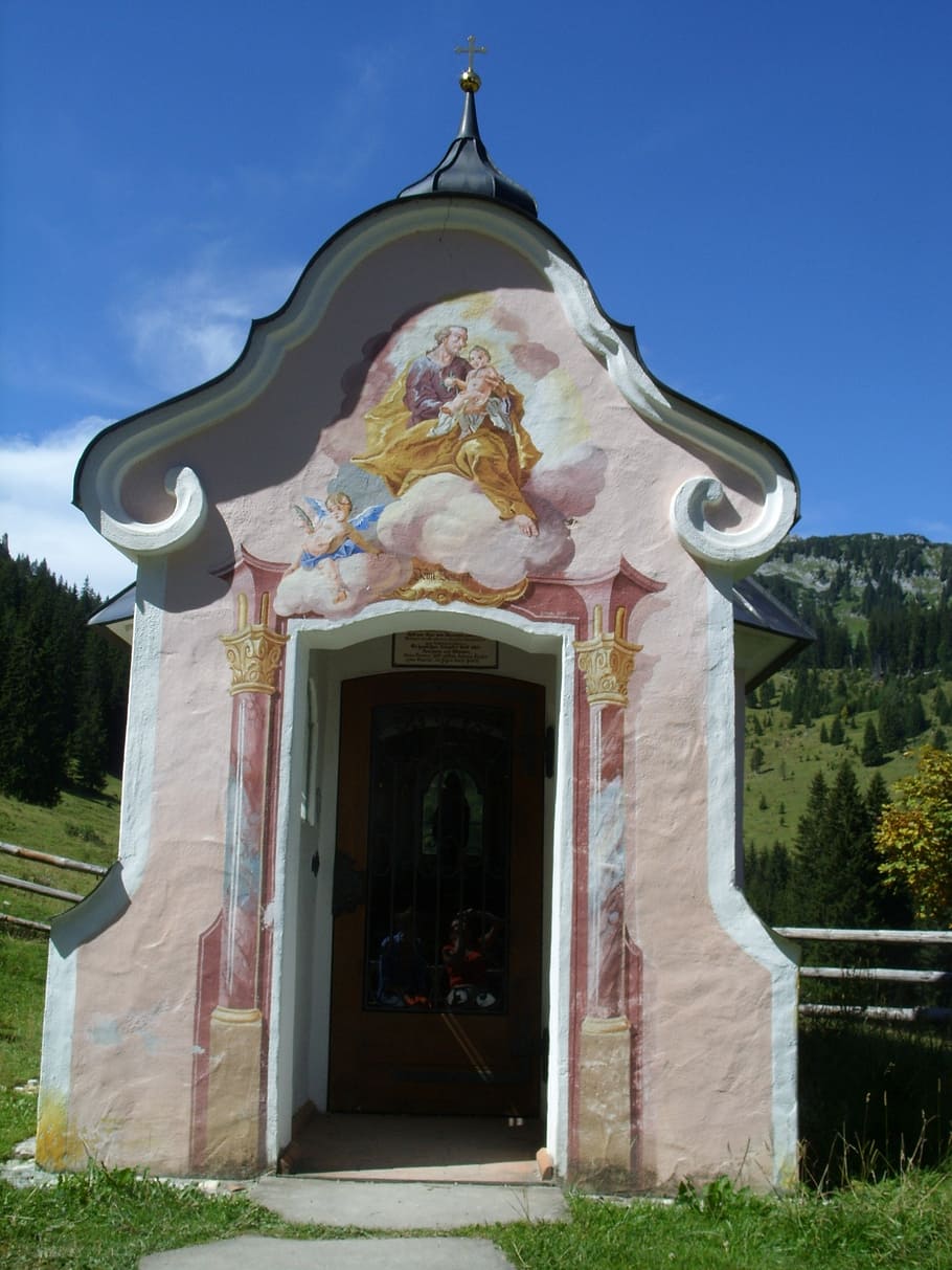 chapel, mountains, rest, pray, house of prayer, holy, faith, religion, god, pürschling