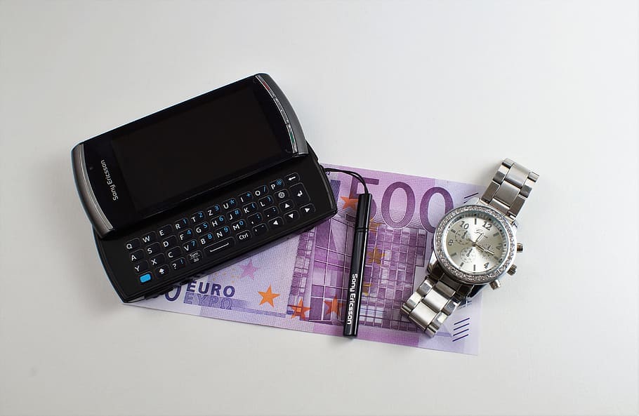 Mobile Phone, Professional, Money, wealth, 500, currency, euro, finance, profit, success