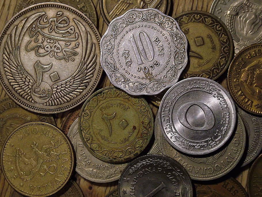 杭, コインコレクション, コイン, 古い, 通貨, 金属, お金, 現金, 正貨, 緩い変更