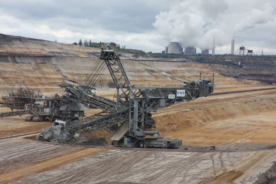 brown coal, rwe, energy, open pit mining, overburden, open-cast mining inden, coal mining, power plant, climate, climate change