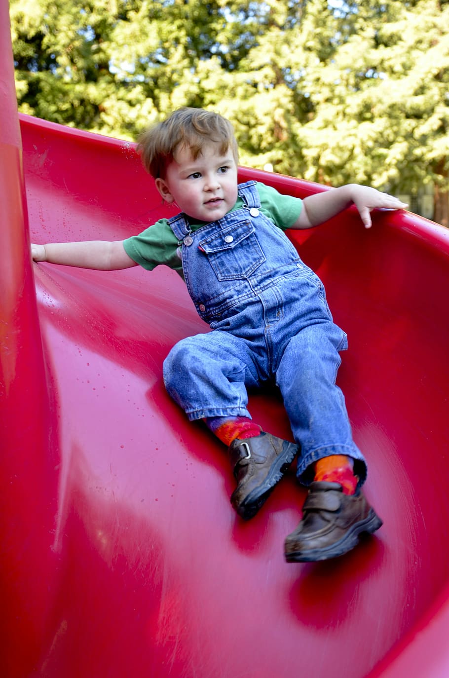 Slide, Play, parque, comprimento total, playground, uma pessoa, infância, brincando, dia, criança