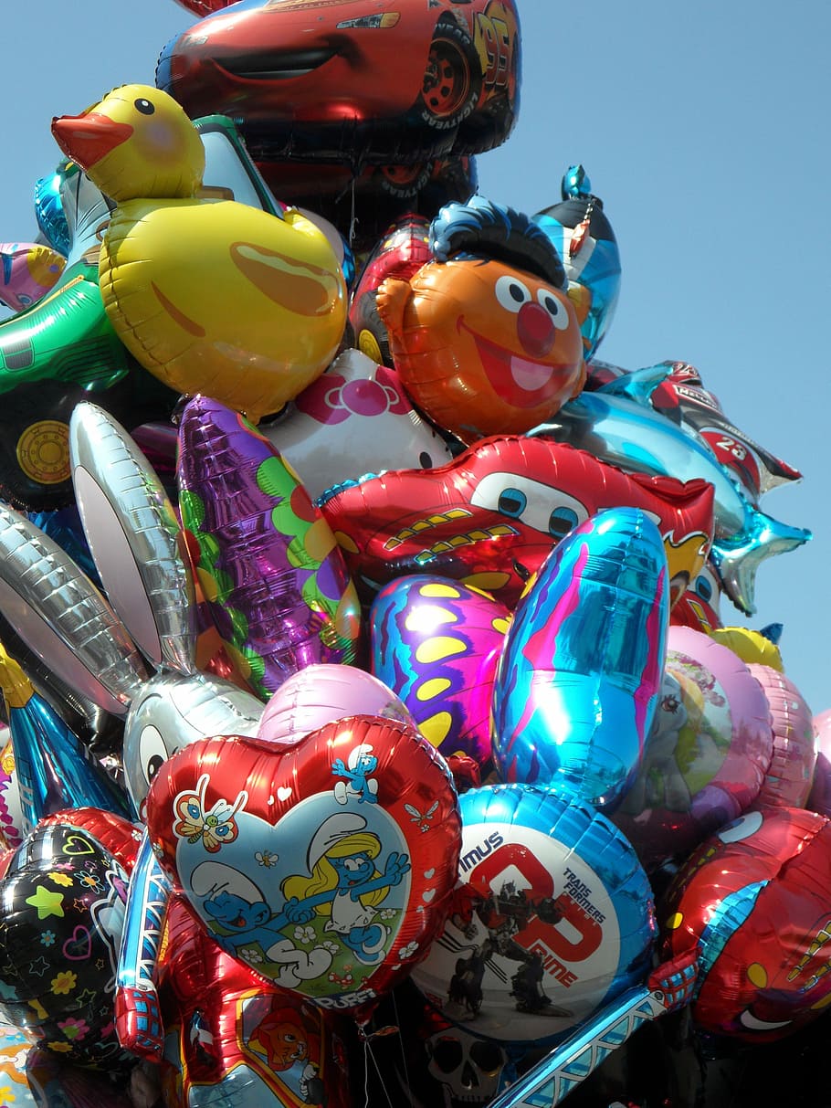 globos, vendedor de globos aerostáticos, colorido, flotador, feria, mercado anual, festival folklórico, multicolores, culturas, Representación