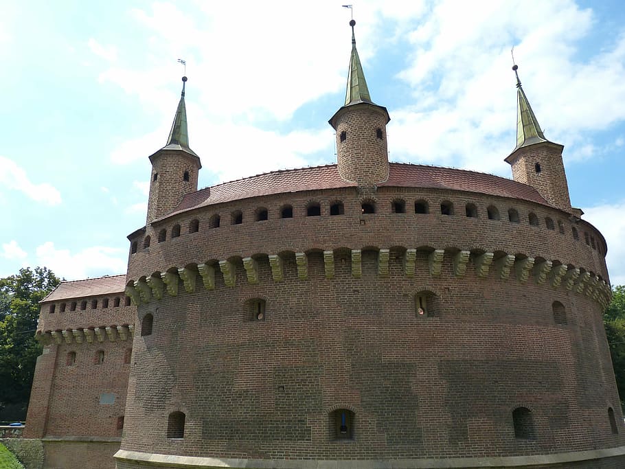 krakow, polandia, kota, gerbang kota, kota tua, secara historis, monumen, benteng, dinding, bata